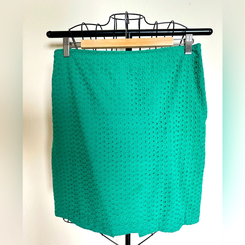 Max Studio Teal Eyelet Pencil Skirt